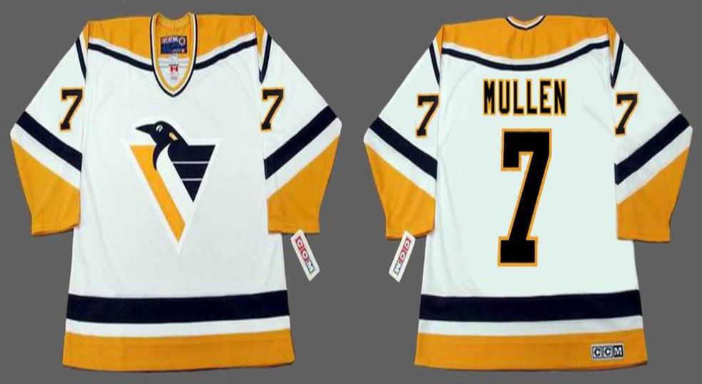 2019 Men Pittsburgh Penguins 7 Mullen White CCM NHL jerseys